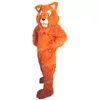 Halloween Long Hair Orange Cat Mascot Kostuum Top Kwaliteit Cartoon Konijnen Karakter Outfits Pak Unisex volwassenen Outfit Kerstcarnaval Fancy Dress