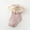 Baby Socks 2022 spring and summer Combed Cotton Children039s Solid Lace Girls039 Medium Tube Socks Y22327118013901