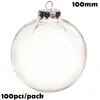 DIY PEINGABESHatterProoffillable Christmas Decoration Ornement 100mm Plastic Ball 100pack 201201