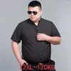 Grande chemise à manches courtes pour hommes grande taille 10XL 11XL 12XL 160KG bureau d'affaires confortable été revers noir 8XL 9XL chemises décontractées Eldd22