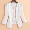 Trajes de mujer Blazers Mujer Slim Summer Blazer Mesh S-4XL Tallas grandes Office Lady Sección corta OL Traje casual Chaqueta Moda Negro Blanco Bl