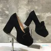 여자 공식화 봄과 가을 디자이너 슬라이드 맞춤형 스트라이프 패턴 금속 버클 고급 신발 시리즈