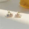 Charme zeester shell stud oorbellen voor vrouwen kleine schattige imitatie parel oorbellen banket bruiloft sieraden gc1548