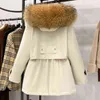 Large Natural Raccoon Fur Hooded Winter Down Coat Women 90% White Duck Down Jacket Thick Warm Parkas Female Outerwear L220730