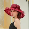 Szerokie brzegowe czapki słońce dla kobiet kwiat letnie czapki ślubne kobiety eleganckie kwiatowe UV 2022 Fashion Fedora Hatwidewidewide Davi22