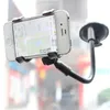 Telefoon Autohouder 360 ° rotatie smartphone dubbele clip Automobile Mount Windscherm Stander voor iPhone Samsung Xiaomi Huawei GPS lange armclip interieur accessoires