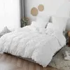 Noordse zachte schattige massief wit grijs hoogwaardige dekbedoverdeksel Set beddenbladen Beddekbare quilt Quilt Twin Size Bedding