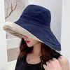 Geniş Memlu Şapkalar Anti-uv Pamuk Keten Güneş Şapkası Kadınlar İçin Tatil Yaz Panama Katlanabilir Kova Büyük Kore Plajı Hatwide Davi22