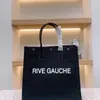 2022 Tendencia de moda Bolso de mujer Rive Gauche Tote bolso de compras bolsos top lino Grande 2023 viaje Crossbody Hombro