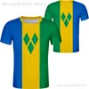 SAINT VINCENT ET LES GRENADINES t-shirt bricolage gratuit sur mesure nom numéro vct T-Shirt drapeau de la nation vc pays imprimer po vêtements 220702