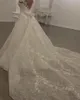 Lussuosi abiti da sposa a sirena in pizzo moderno Robe de Mariage con strascico staccabile Cristalli brillanti Perline Appliques Abiti da sposa con collo trasparente