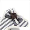 Bowknot Stripes Collari per cani Guinzagli Imbracature Set Collare traspirante Pet Coat Cani Vestiti Drop Ship Consegna 2021 Forniture Home Garden Zyl