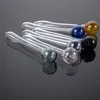 Round Shape 16cm Smoking Pipes Unique Colorful Tube Handful Pipe Hookahs Pyrex Glass Oil Burner Straight Tubes Spoon Shape Mini Dab Rigs SW140