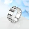 Men's Stainless Steel Ring Tyre Cross Groove Band Rings for Man Finger Fashion Hip Hop Jewelry