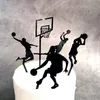 5pcs tema basketbol akrilik kek topper yenilik slam dunk cupcake doğum günü sporları partisi dekorasyonlar y200618