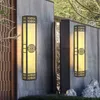 Outdood Wodoodporne nowe chińskie lampy ścienne imitacja Jade Modern Courtyard Hotel Balkon Brama Zewnętrzna Ściana Wiszące oświetlenie