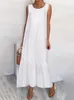 Celmia Summer Maxi Long Dress Bohemian See Through Women Ruffles Beach Sundress Casual Loose Sleeveless Thin Party Vestido 220521