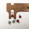 24st SMALL 6MM Red Crystal Pendant Birthstone Charms Pärlor Hängsmycken med Ringar för DIY Earrings Halsband Armband Hantverk
