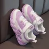 Bahar Çocuk Pu Kızlar Sıradan Mesh Katı Pembe Işık Erkek Beyaz Kanca Döngü Çocukları Slip Sports Shoe Fashion 220607