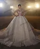 Robes de mariée vintage Sparkle Robes à manches longues à manches à manches longues Lace Shining Princess Vestido de Novia