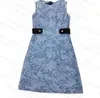 Basic & Casual Dresses Designer Fashion Denim Summer Sleeveless Dress Classic Flora Embroidery Ladies 3 Sizes Girls Skirts Apparel X77D