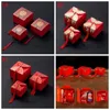 Emballage cadeau creux mariée marié rouge Double bonheur boîte d'emballage de fête de mariage cadeaux boîtes à bonbons BoxGift