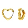 Hoop Huggie Gift Heart على شكل قلب للنساء 18K أصفاد الأذن الذهبية مع الأسلاك الفضية الاسترليني