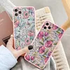 Designer de mode Flower Bud Phone Cases pour iPhone 11 12 13 Pro X XS MAX XR 6s 7 8 Plus SE 2 Couverture arrière rigide antichoc Funda Shell