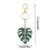 Keychains Green Leaf Metal Keychain Beautiful And Fresh Foliage Shape Key Ring Festival Gift Bag Pendant Enek22