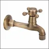 Antique Wall Mounted Brass Tap Kitchen Bathroom Single Faucet Washing Hine Replacement High Quality Mayitr Drop Delivery 2021 Sink Faucets F