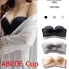 Sujetador sin tirantes Super Push Up S para mujer Ropa interior Sin costuras Lencería invisible Boda Ssiere A BCDE Cup 220511