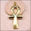 Charms Jewelry Findings Components Wysiwyg 1Pcs 80X42Mm 3 Colors Large Cross Charm Pendants Ankh Big Pendant For Necklace Making Drop Deli