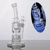 Pure Hookah Bubbler Recycler grube platformy Olej Dabber Glass Water Bongs 14 mm męski staw shisha rurki palenia Bong Recycler