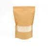 10Pcs/lot With Window Stand Up Resealable Grip Self Sealing Pouches for Storing Cookie Dried Food Snack