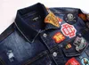 2022 Brand mass jackets de jackets de moda casual slim ripped badge jean jeaats street hip hop punk azul d2 jeaats346i