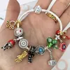 Bracelet fermoir en argent sterling 925 pour bracelets européens Pandora pour femme DIY Or rose Cartoon Avenger Pendentif Charme Perles Serpent Chaîne Bijoux de mode