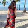 sexy vrouwen boho bloemen vakantie lange maxi-jurk zomeravondfeest mesh zonnejurk vakantie riem a-lijn jurken gewaden 220514