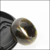 Bandringe Schmuck 12x18mm 20mm Natürlicher Kristallstein Ring Opal Türkis Schwarz Onyx Tigerauge Sodalith Malachit Finger Dhvj5