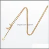 Pendant Necklaces Pendants Jewelry Fashion No Tarnish Gold Sier Stainless Steel Moon And Star Necklace For Women Wholesale N2108078 Drop D