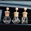 Bouteilles de parfum de voiture vides avec clip Bâton en bois Diffuseurs d'huiles essentielles Clips de ventilation de climatiseur Désodorisant automobile Bouteille en verre Décorations de voitures GC1129