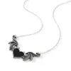 Fashion Devil Wings Necklace Gothic Retro Punk Hip Hop Style Metal Pendant Heart-shaped Oil Dripping Necklace