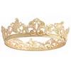 Barocco Vintage Royal King Crown per uomo Full Round Big Gold Diademi e corone Prom Party Costume Prince Accessori per capelli Uomo H220414