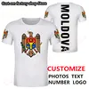 Moldova t gömlek DIY ücretsiz özel yapım isim numarası MDA T Shirt Nation Flag MD Cumhuriyet Ülke Kolej Baskı P O 0 Giyim 220616