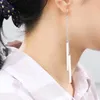 Chandelier en peluche de lustre Skyrim Barre de rectangle géométrique à longue chaîne d'oreille pour les femmes bijoux de boucles d'oreilles en acier inoxydable minimaliste 2022 tendance