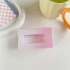 Korea zoete plastic paars gradiënt holle geometrische haar clip haarklemmen accessoires geschenken nieuw ontwerp rechthoek barrette voor vrouwen