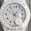 Full Diamond Mens Watch 42 mm Automatyczne mechaniczne Diamenty Ramiki Zegarki Sapphire Waterproof Wristwatch Fashion Na ręce Montre de lukse Prezent dla mężczyzn