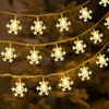 Strings Christmas Decorations For House 2023 Garlands Year Snowflake Festoon Snow String Lights 10/20M Plug OperatedLED LED