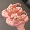 Flowers Solid Girl Summer Beach Toddler Kids Princess Shoes Waterproof Soft Sole PVC Children Sandals 220607