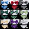 Hi-Tie Classic Black Bow Ties for Men 100% Silk Pré-attaché Bow Tie Pocket Square Couffe de bouffée