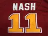 NCAA Basketball Santa Clara Broncos Steve Nash College Jerseys 13 Красный цвет команды для любителей спорта Дышащая рубашка Вышивка и шитье Университет из чистого хлопка